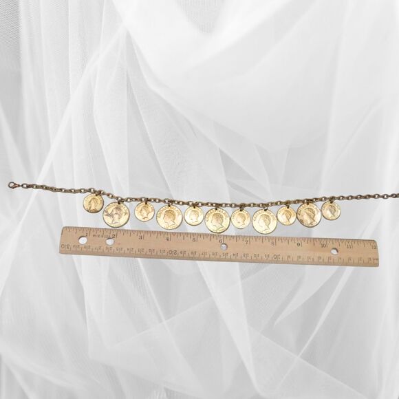 Gold Toned Vintage Caesars Palace Coin Necklace Souvenir Las Vegas 15 Inches - Picture 4 of 5